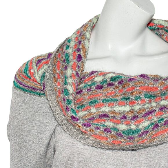 MISSONI Denim collection line Knit Cowl-Neck top in Gray Size Small - Picture 8 of 11